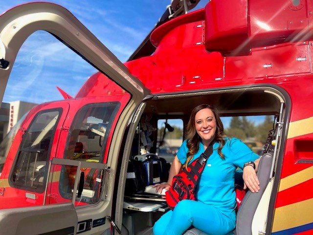 Brandy Pinkerton in a helicopter